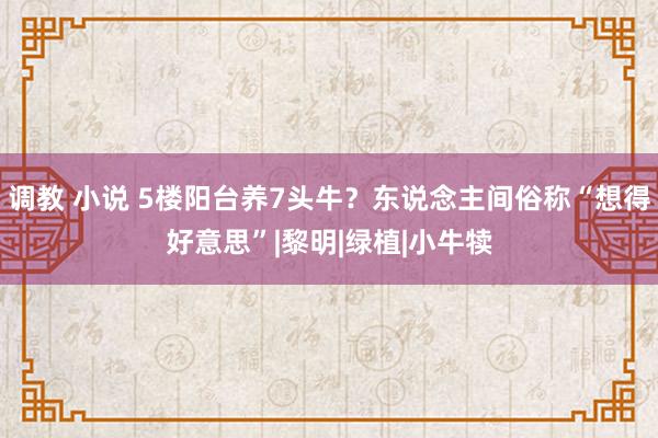 调教 小说 5楼阳台养7头牛？东说念主间俗称“想得好意思”|黎明|绿植|小牛犊